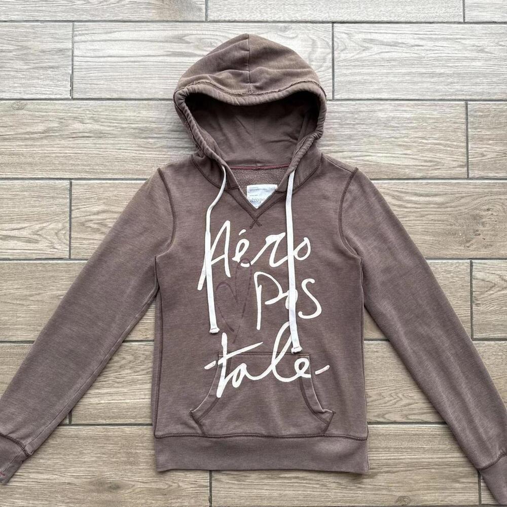Y2K Aeropostale Brown Hoodie Jacket Womens - Picture 5 of 7